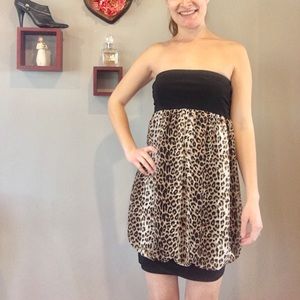 Cheetah print strapless dress size medium